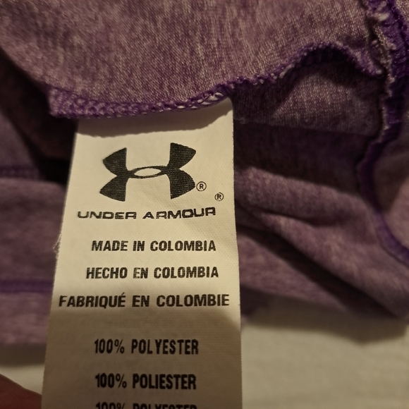 Under Armour girls size 4 2 tone purple shirt, logo is sparkly - Picture 4 of 6